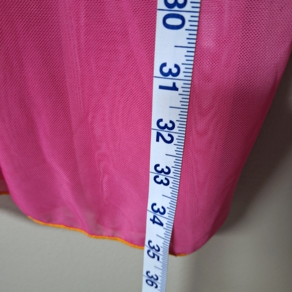 Womens Colorblock Ombre Yellow Orange Pink Cold Shoulder Tie Front Coverups - Picture 8 of 8